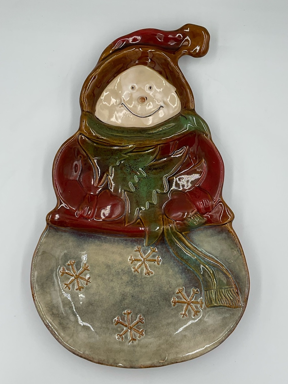 Target Home 2010 Holiday Stoneware Snowman - 3 Section Serving Tray